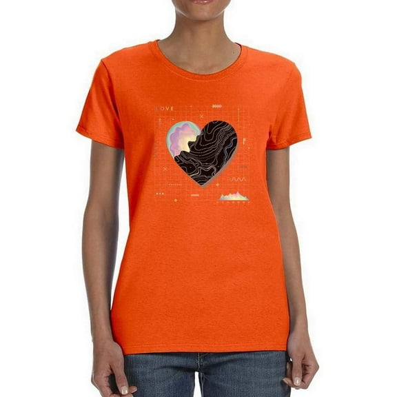 Abstract Heart W Paint T-Shirt Women -Image by Shutterstock, Female Small