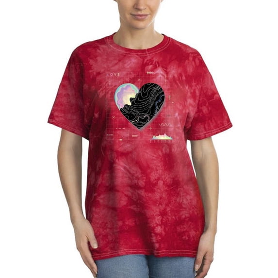 Abstract Heart W Paint Tie Dye Crystal Women -Image by Shutterstock, Female Small