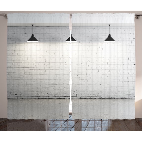 Ambesonne Black White Curtains 2 Panel Set, Modern Minimalist, 108" x 84", Black and White