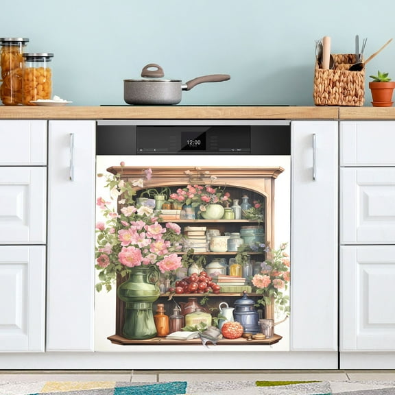 Abstract Home Decor Magnetic Dishwasher Cover Magnet Refrigerator Dishwasher Sticker Home Decorative Art Kitchen Panel Decal 23x26 Inch