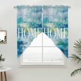 Abstract Home Text Swag Valances for Windows, Modern Ombre Blue Green ...