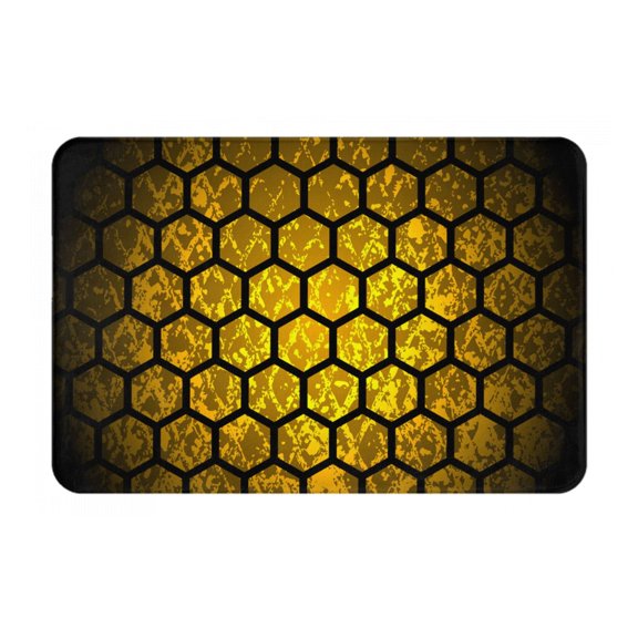 Abstract Honey Comb Geometric Doormat Non Slip Front Door Bathroom Bath Mats Entryway Rug 23.6x15.7 Inch Indoor Door Carpet