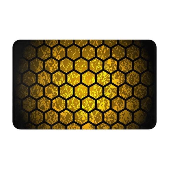 Abstract Honey Comb Geometric Front Door Mat Doormat Non Slip Bath Mats 20x31.5 Inch Bathroom Rug Entryway Carpet