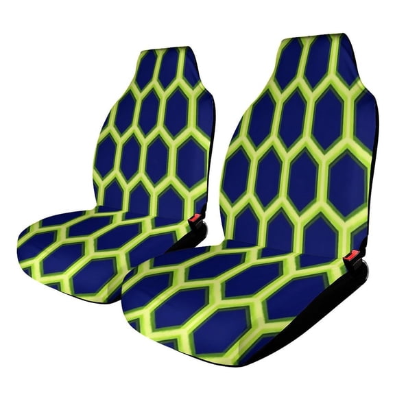 Abstract Honeycomb Geometric Pattern Design Car Seat Covers Front Seats Universal Fit for Cars SUV Truck Auto Interior Accessories