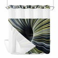 Abstract No Hook Shower Curtain and Snap in Liner Set, Lemon Yellow ...