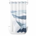 Abstract No Hook Shower Curtain and Snap in Liner Set, Sea Wave ...