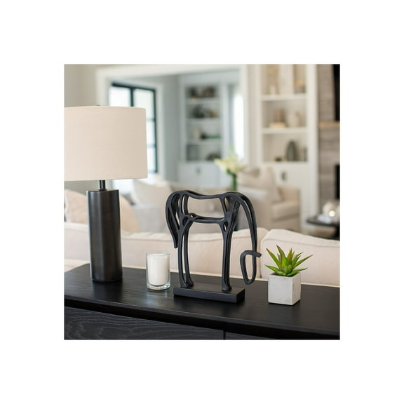 Abstract Horse Statue for Home Decor - Artistic Decorative Objects Tabletop Figurine - Stylish Decorations for Living Room, Decorative Statue for Kitchen Decor and Bold Sculpture - 15", Black