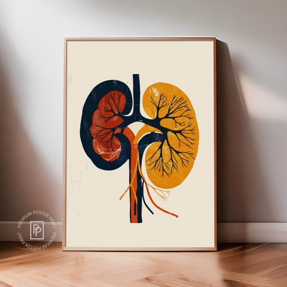 Abstract Human Organ ney Anatomy Poster Science Wall Art