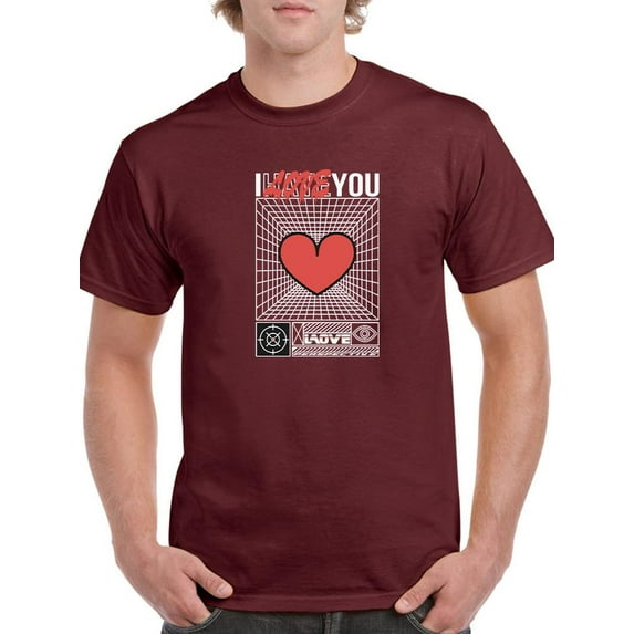 Abstract I Love You T-Shirt Men -Image by Shutterstock, Male Large