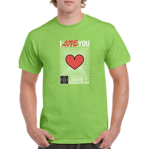 Abstract I Love You T-Shirt Men -Image by Shutterstock, Male Large