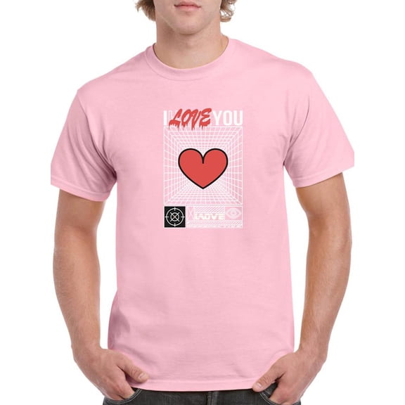 Abstract I Love You T-Shirt Men -Image by Shutterstock, Male Large