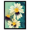 thumbnail image 1 of Abstract Illustration Daisy Blossoms Flowers Painting Art Print Framed Poster Wall Decor 12x16 inch, 1 of 5