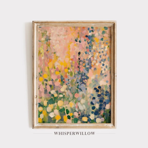 Abstract Impressionist Flower Garden, Modern Wall Decor, Elegant Contemporary Art, Expressive De Poster Decor, Size 24x36 UNFFRAMED F03.1.8l1962