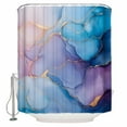 thumbnail image 1 of Abstract Impressionist Shower Curtain Set ，Waterproof Fabric Shower Curtains Blue Marble Texture Shower Curtains for Bathroom,Bathroom Decor 72"x84", 1 of 6