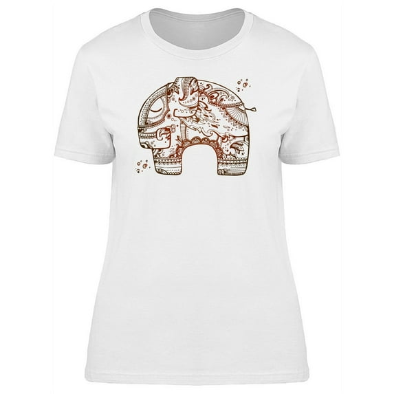Abstract Indian Elephant T-Shirt Women -Image by Shutterstock, Female XX-Large