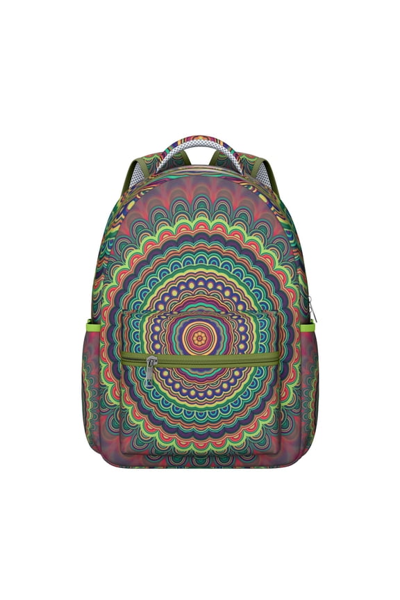 Abstract Indian Mandala Backpack - Stylish Waterproof School Bag for College Students, Emotional Healing Design, Ergonomic Support & Spacious Storage