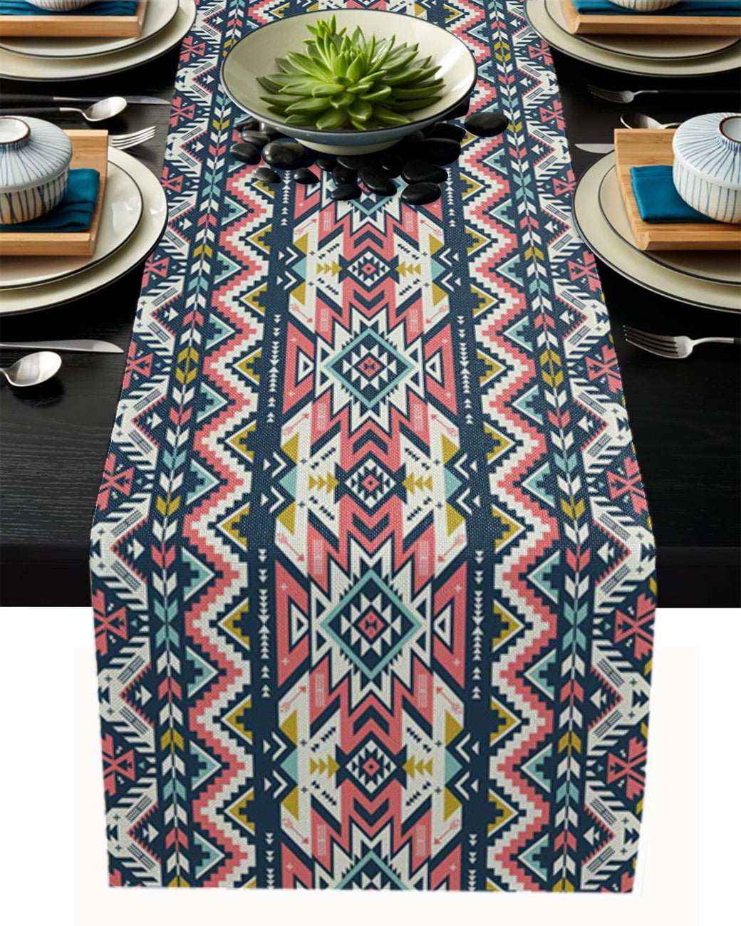 Abstract Indian Table Runner Placemat Coaster Modern Party Wedding r