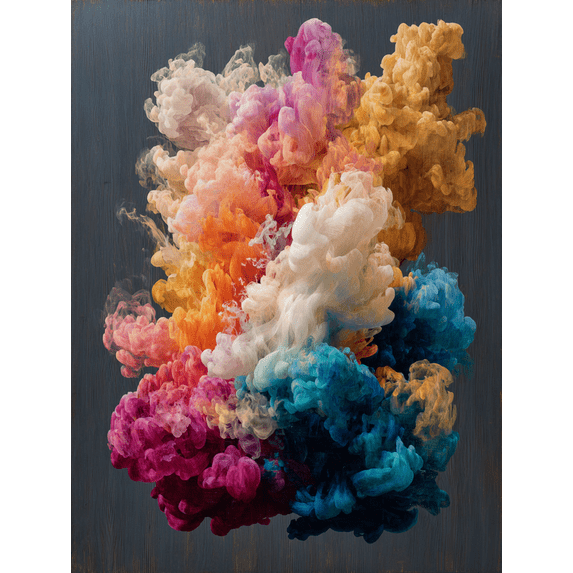 Abstract Ink Cloud Diffusion Canvas Print for Living Room Bedroom Office Hallway Entryway Dining Room Decor