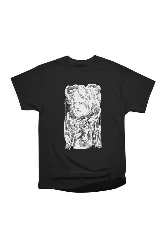 Abstract Ink Drawing T-Shirt Tee Gift For Him Merch For Her Apparel For Friend 1