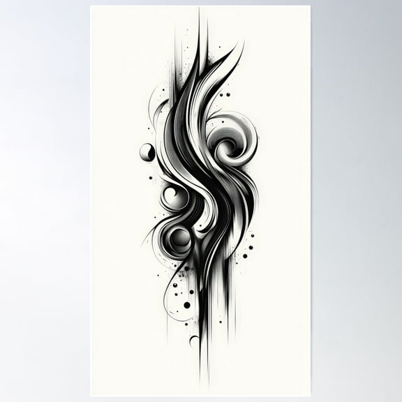 Abstract Ink Flow. Poster Wall Art, Modern Wall Decor For Living Room Bedroom, 8x12 UNFRAMED