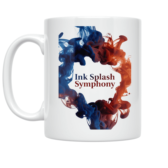 Abstract Ink Splash Symphony - Art Enthusiast - 11 oz Ceramic Coffee Mug