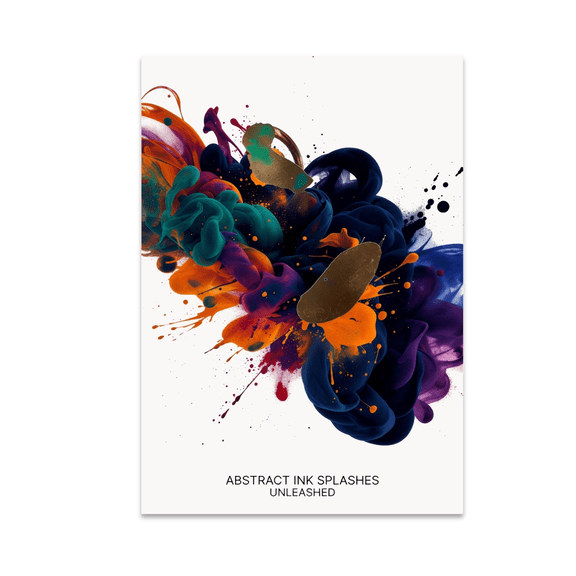 Abstract Ink Splashes Unleashed - Modern Art Enthusiast - 13x19 Poster Print