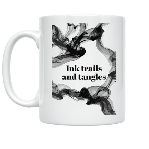 Abstract Ink Trails and Tangles - Art Enthusiast - 11 oz Ceramic Coffee Mug