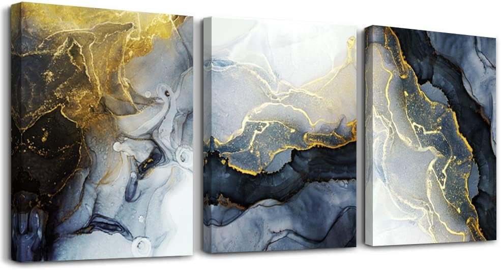 Modern Abstract Ink Canvas Wall Art Set for Kids
