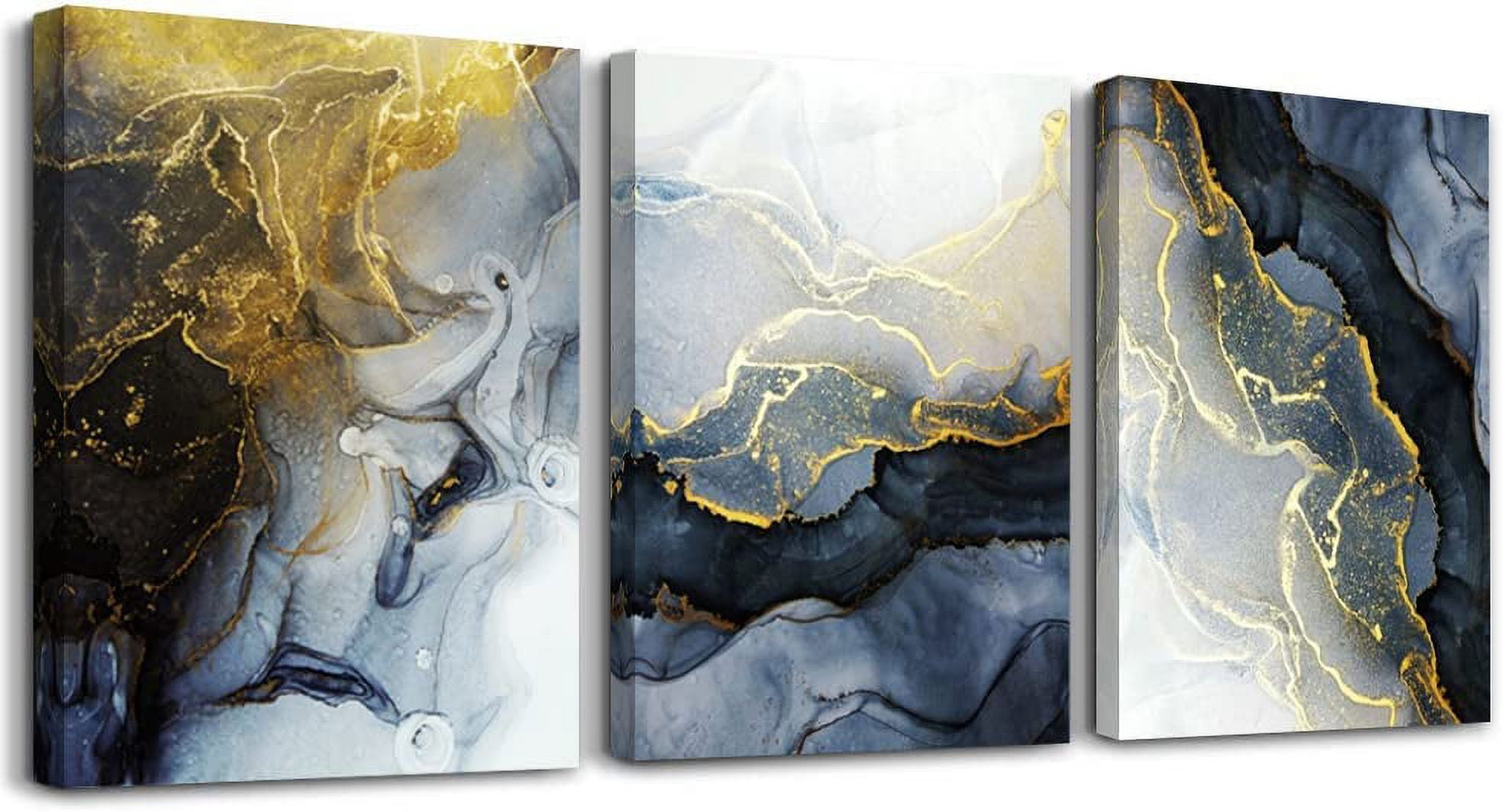 Modern Abstract Ink Canvas Wall Art Set for Kids