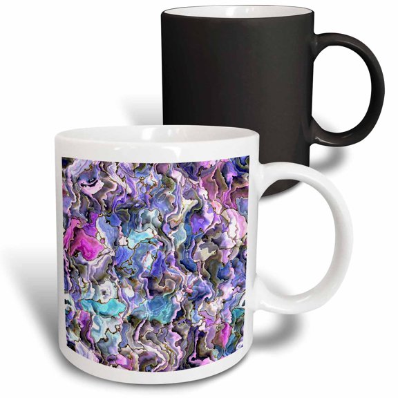 3drose, Abstract, Inside an Oyster Shell, Pink, Purple, Aqua, Modern Art, Modern, Contemporary, 11oz Magic Transforming Mug