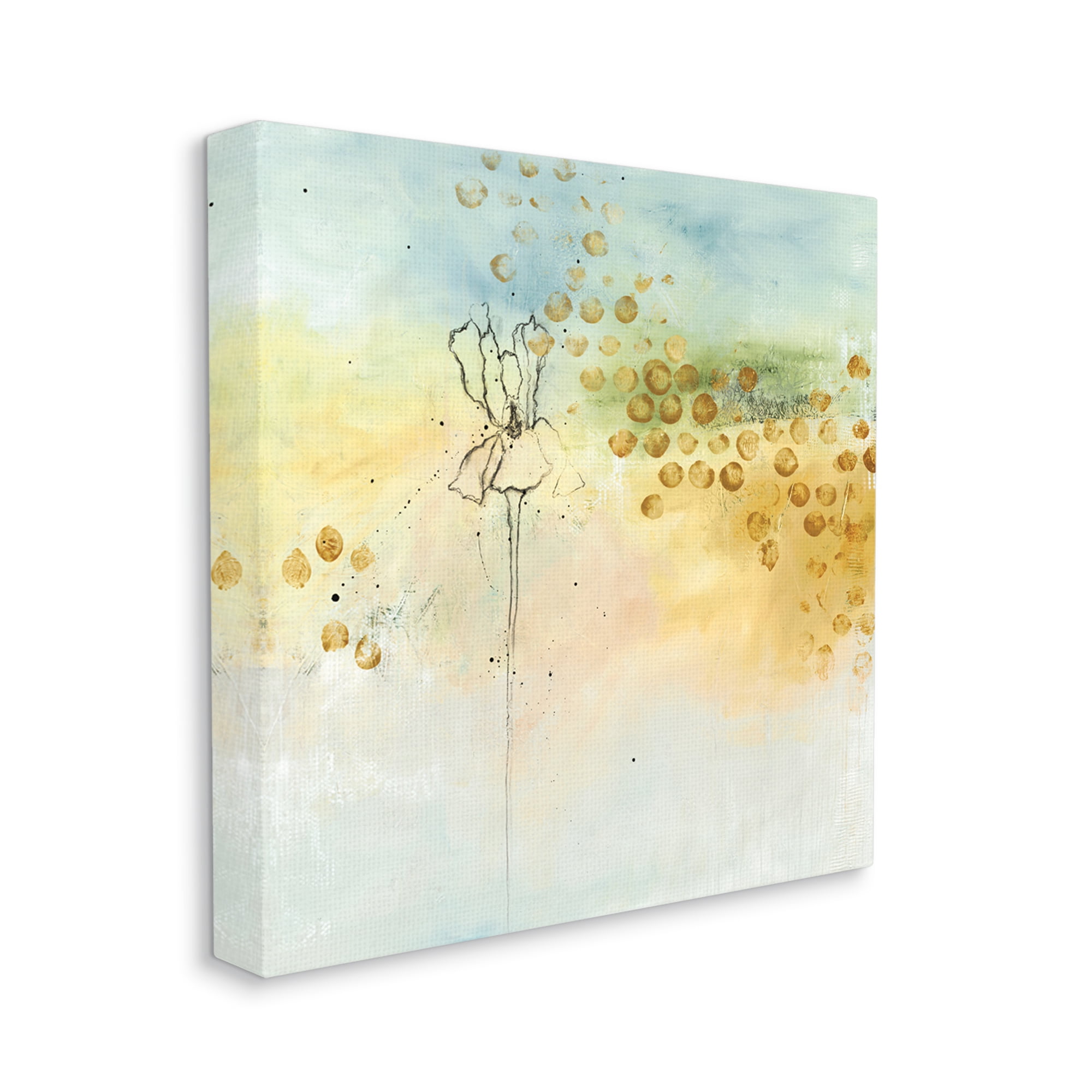 Stupell Industries Abstract Iris Floral Linework Watercolor Ombre,36 x 36,Designed by Ruth Fromstein