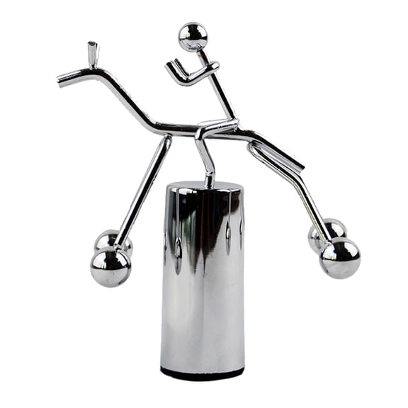 Shiny Iron Kinetic Balancing Art, 3.74 in Wide, Modern Home decor, Shelf decorations, Metallic Abstract Figurine, Mantel Tabletops, 1 Pc