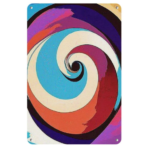 Abstract Iron Wall Art - 1 Pc Vintage Metal Print with Slide, Mixed Color Iron Logos, Creative Room Wall Decor, 20x30cm/8x12inch