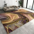 thumbnail image 1 of Abstract Irregular Gold Line Area Rug For Living Room, Luxury Purple Gold Marble Art Carpet, Anti-Slip Washable Easy Clean Absorbent Rug For Bedroom Sofa Entryway Hallway 3 x 4ft, 1 of 6