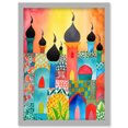 thumbnail image 1 of Abstract Islamic Cityscape Folk Art Artwork Framed Wall Art Print A4, 1 of 4