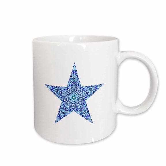 3drose, Abstract Isolated Geometrical Petal Ornament Star Polygon, 11oz Mug