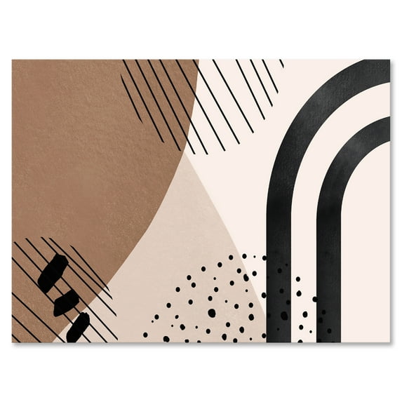 Abstract Ivory Shapes and Shapes in Terracotta I 12 in x 8 in Painting Canvas Art Print, by Designart