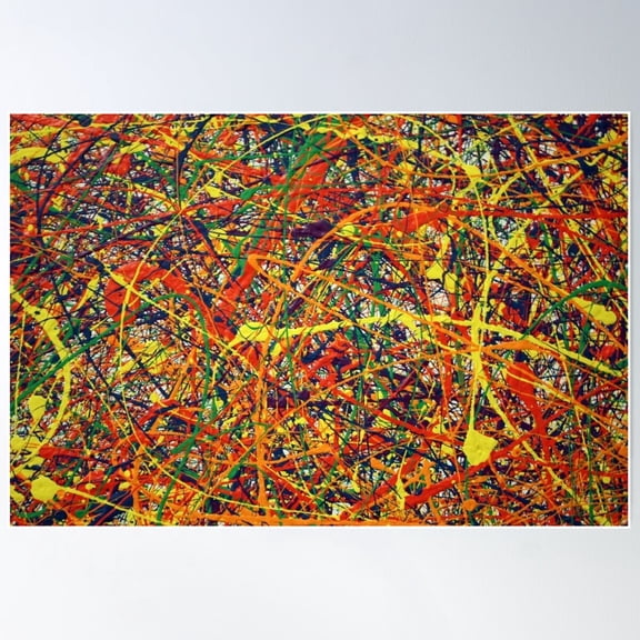 Abstract Jackson Pollock Painting Poster Wall Art, 16x24 UNFRAMED