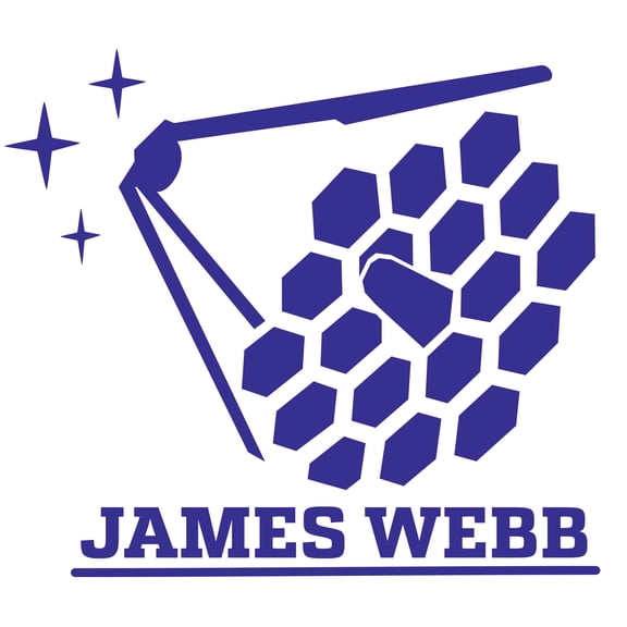 Abstract James Webb Space Telescope with Honeycomb Creative Design with Stars Artwork for Science Kid's Bedroom Decoration Vinyl Wall Decal - 28" x 21"