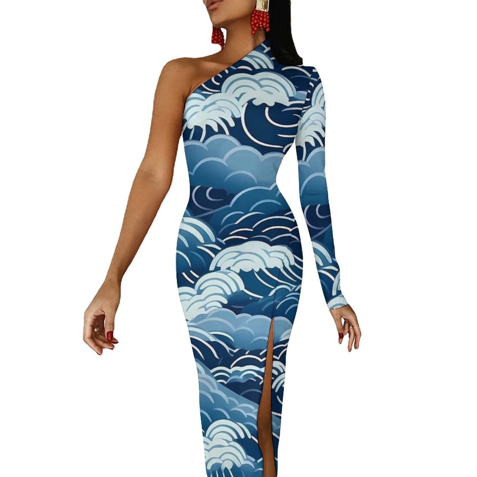 japanese bodycon dress Personalised Japan Samurai Warrior Short Sleeve Bodycon Dress Japanese  Cherry Blossom Polynesian Pattern