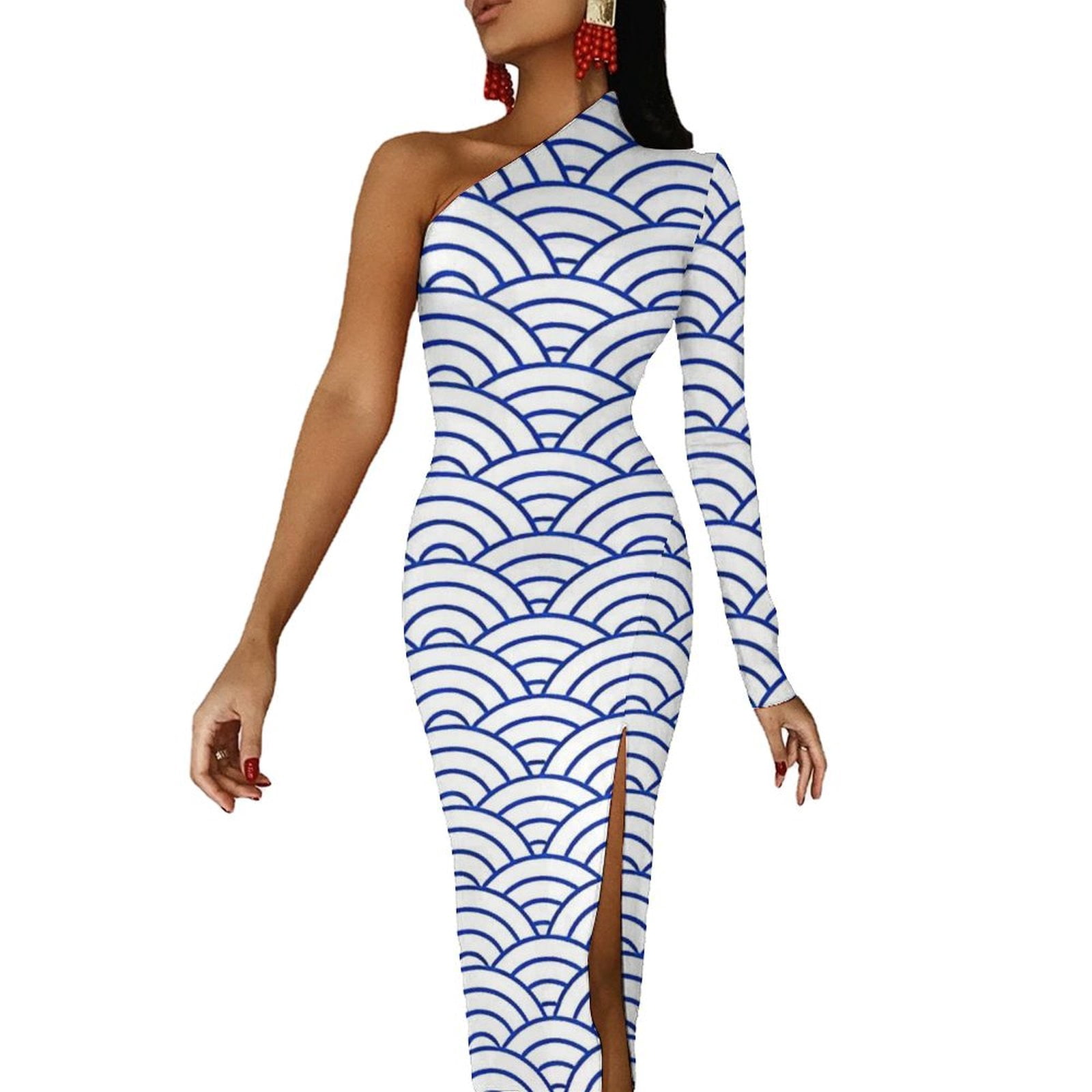japanese bodycon dress Personalised Japan Samurai Warrior Short Sleeve Bodycon Dress Japanese  Cherry Blossom Polynesian Pattern