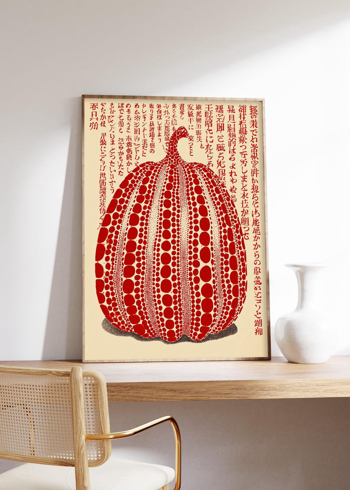 Abstract Japanese Style Pumpkin Modern Wall Art, Modern Living Room And ...