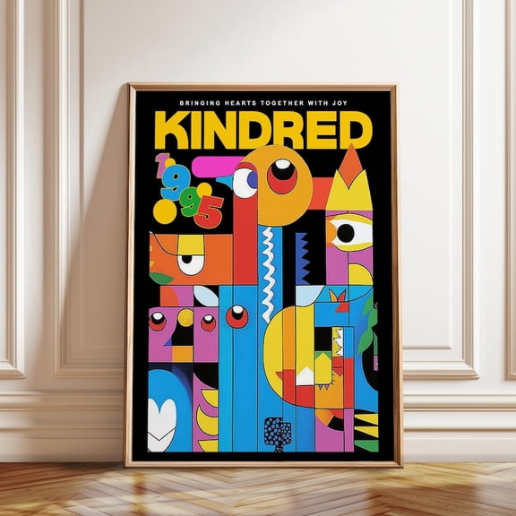 Abstract Kindred 1995 Exhibition Wall Art Print, Unframed Paper Poster 8x10in