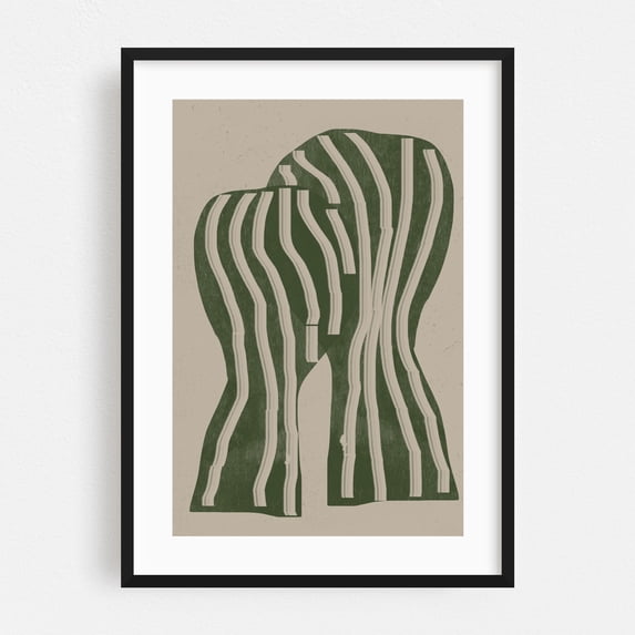 Abstract Kiss - Mixed Media Black Framed Wall Art Print 12 x 18 inches