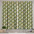 thumbnail image 1 of Abstract Kitchen Curtains, Retro Layout of Geometric Flower Silhouettes, Two Panels Drapes with Rod Pocket Room Decor, 55" X 45", Mustard Blush Dark Teal, by Ambesonne, 1 of 3