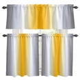 thumbnail image 1 of Abstract Kitchen Curtains Valances and Tiers Set of 3 Dark Gray Yellow Gradient Ombre Tier Curtains and Valance with Rod Pocket for Small Windows, 27.5"x24", 1 of 9