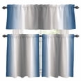 thumbnail image 1 of Abstract Kitchen Curtains Valances and Tiers Set of 3 Lake Blue Gray Gradient Ombre Tier Curtains and Valance with Rod Pocket for Small Windows, 27.5"x24", 1 of 9