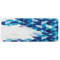 thumbnail image 1 of Abstract Kitchen Mat, Modern Geometrical Circled Pattern Plain Background Art, Plush Decorative Kitchen Mat with Non Slip Backing, 47" X 19", Dark Blue White and Blue, by Ambesonne, 1 of 1