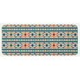 thumbnail image 1 of Abstract Kitchen Mat, Tribal Abstract Seamless Aztec Geometrical Prehistoric Pattern, Plush Decorative Kitchen Mat with Non Slip Backing, 47" X 19", Orange White, by Ambesonne, 1 of 1