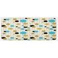 thumbnail image 1 of Abstract Kitchen Mat, Trippy Geometric Circles Dotted Yellow Rounds on Zig Zag Lines Background Art Print, Plush Decorative Kitchen Mat with Non Slip Backing, 47" X 19", Aqua, by Ambesonne, 1 of 1